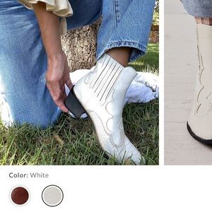FREE PEOPLE white Vegan Cavalier Boots size 9